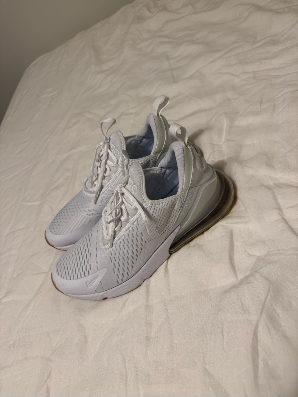 Nike Mens Air Max 270 React Sneakers in White